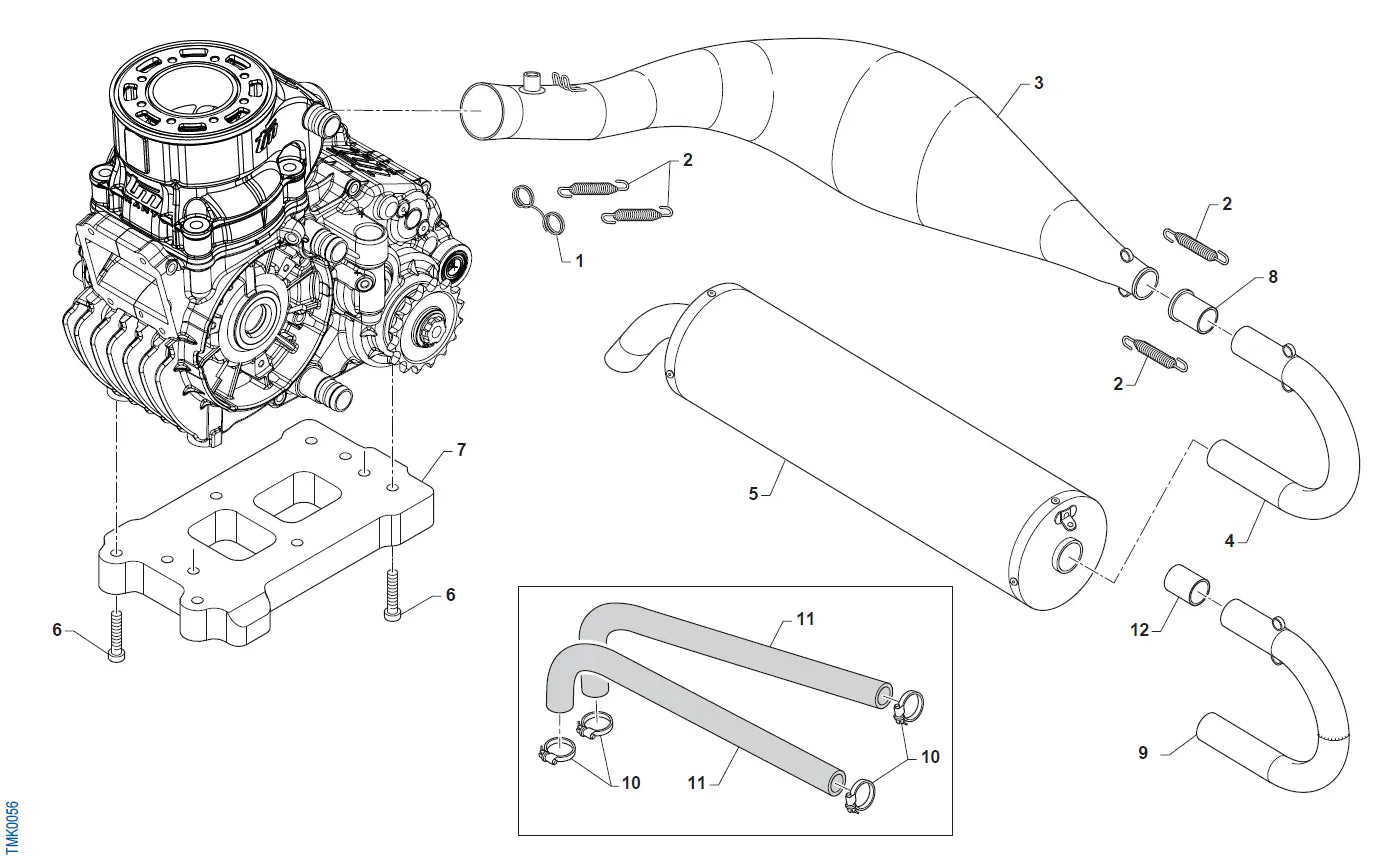 Auspuff und Motorsupport R3
