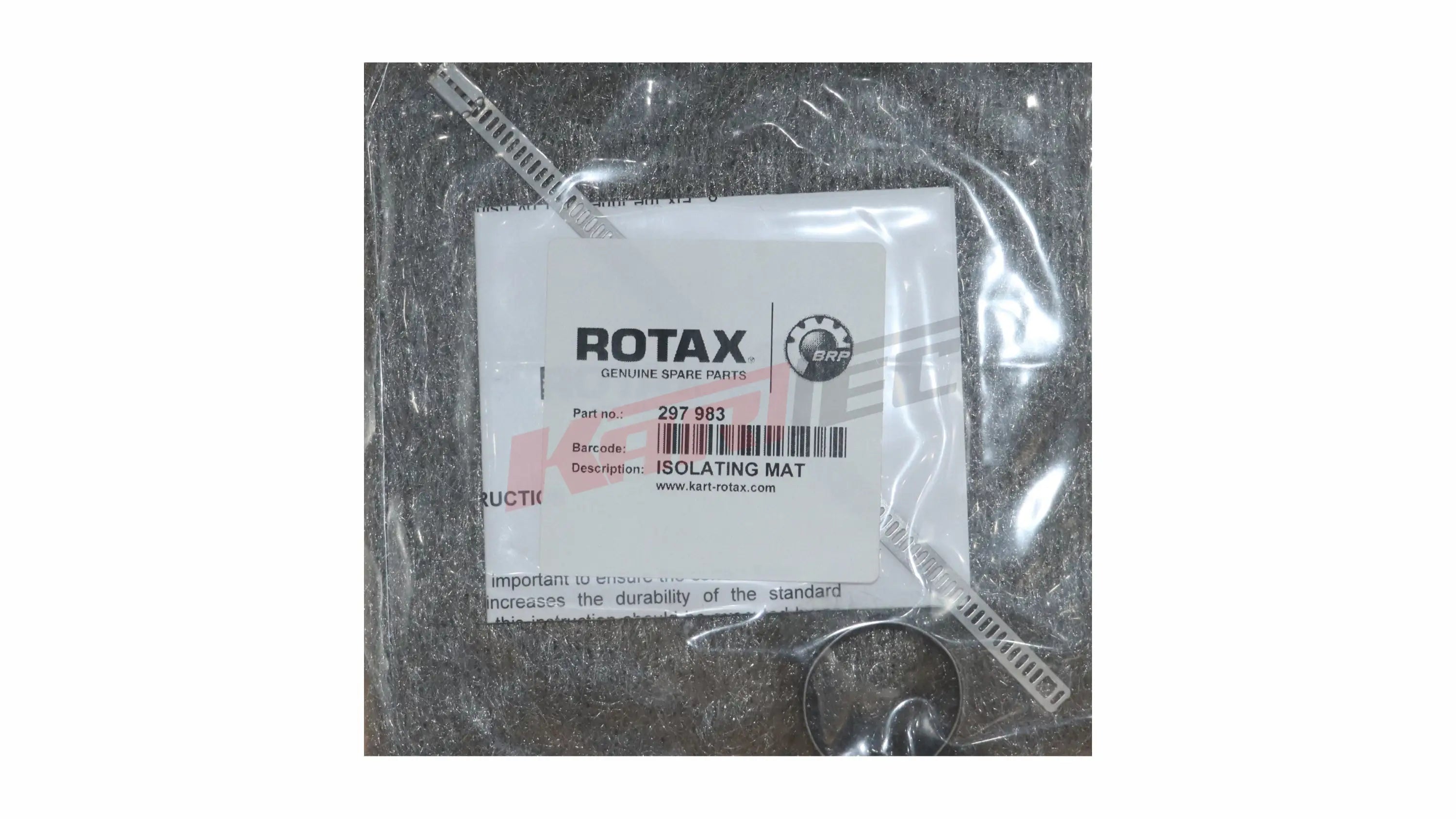 Rotax dämpfermatte isoliermatte graues schleifpad aus stahl für kart shop teil 297 983