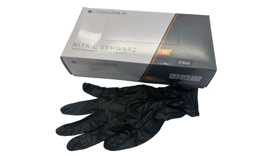 Einweghandschuhe Nitril schwarz Grösse M