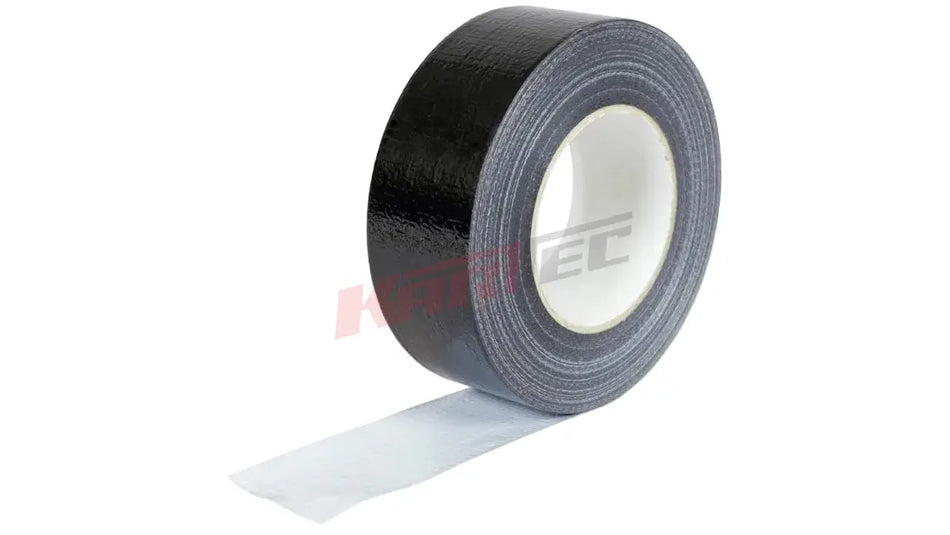 Gaffatape schwarz 48 mm x 50 m schwarzes mattes kunststoffgewebe mit weißem kern und einem abgerollten streifen unten