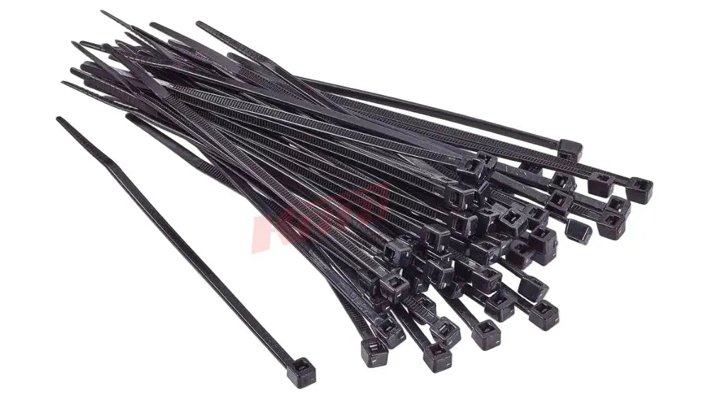 Schwarze kabelbinder 300 x 3,6 mm mit strukturierter oberfläche und quadratischen endköpfen 100 stück