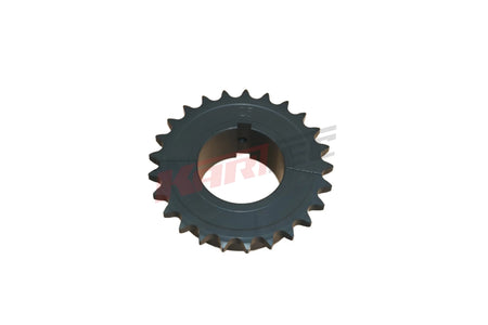 Graues metallisches kettenrad ergal mit 25 zähnen und zentralem loch für 50 mm achse kettenblatt alu