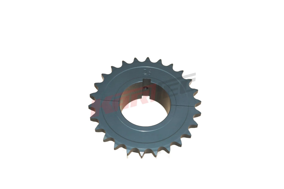 Kettenrad ergal hq aus grauem metall mit roten akzenten und 26 zähnen für 50 mm achse kettenblatt alu