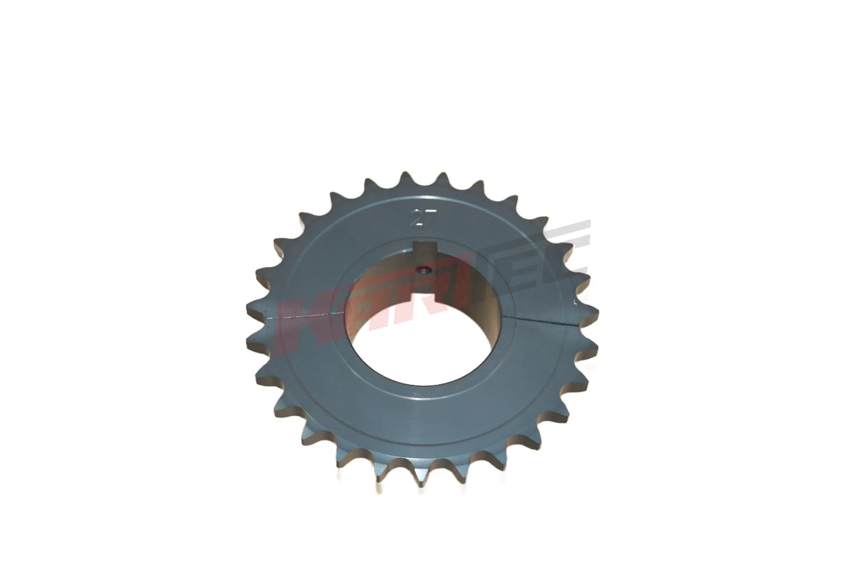 Graues metallisches kettenrad ergal mit 27 zähnen und 50 mm achsenloch für kettenblatt alu antrieb