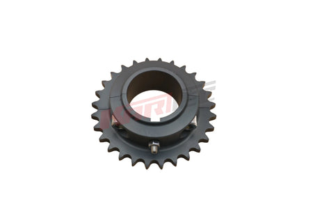 Kettenrad ergal hq 28 zähne aus grauem metall mit zentraler bohrung und sichtbaren montagebolzen für 50 mm achse