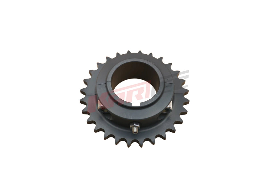 Kettenrad ergal hq 28 zähne aus grauem metall mit zentraler bohrung und sichtbaren montagebolzen für 50 mm achse