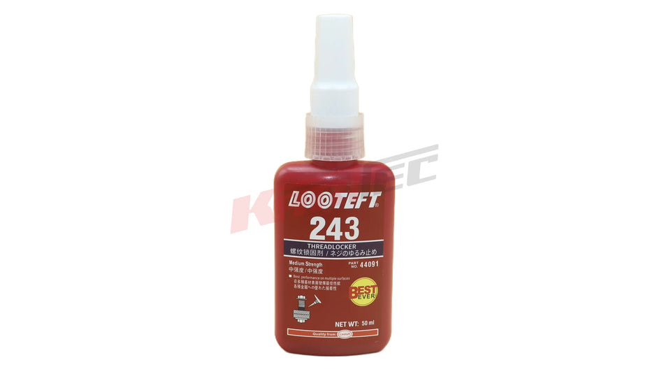 Rote loctite 243 mittelfeste schraubensicherung 50 ml mit weißer düse für dauerhafte verbindungen
