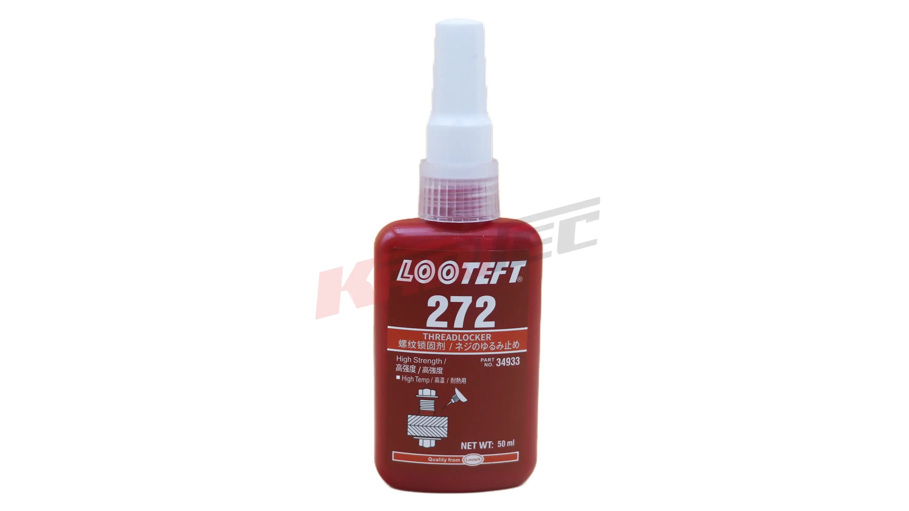 Looteft 272 hochfest 50 ml roter loctite threadlocker mit weißer sprayspitze für dauerhafte verbindungen und hochfeste schraubensicherung