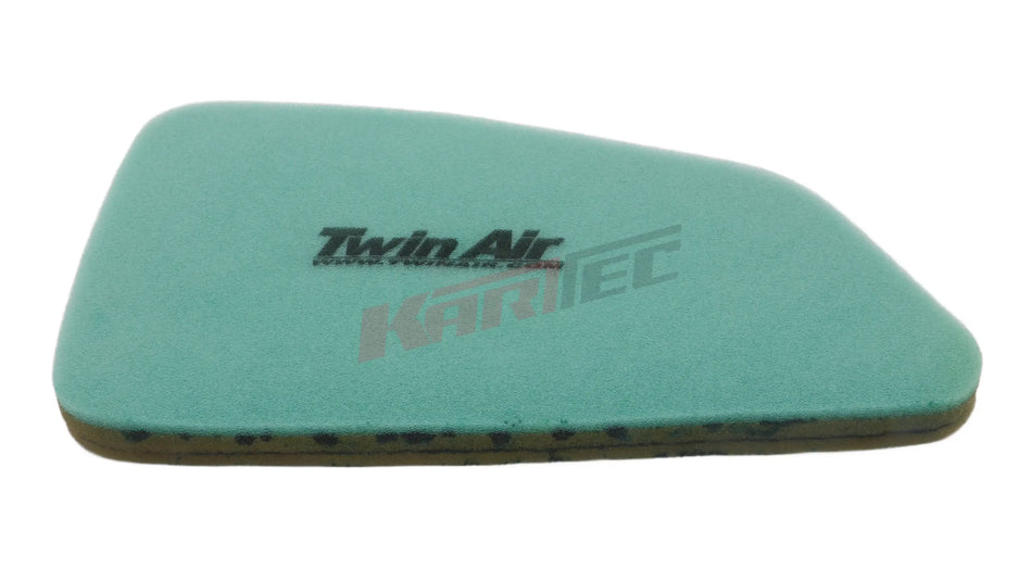 Tealfarbene luftfiltermatte rotax dd2 mit strukturierter schaumstoffoberfläche und schwarzer markierung