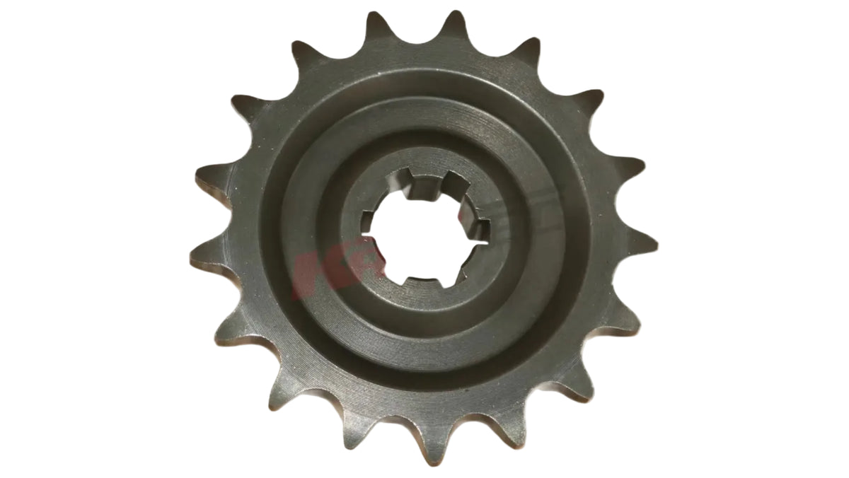 Schwarzer metall-motorradritzl z 17 mit gleichmäßig verteilten zähnen und zentraler nabe