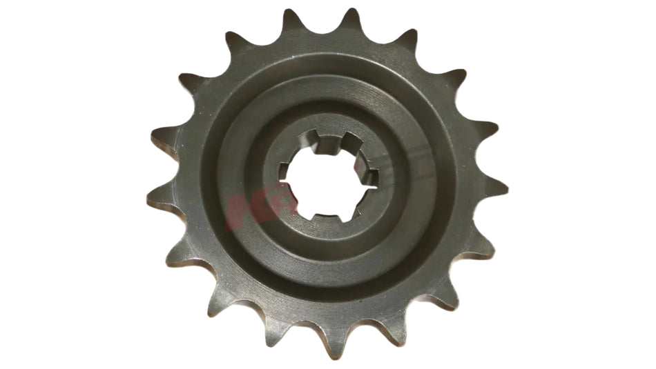 Schwarzer metall-motorradritzl z 17 mit gleichmäßig verteilten zähnen und zentraler nabe