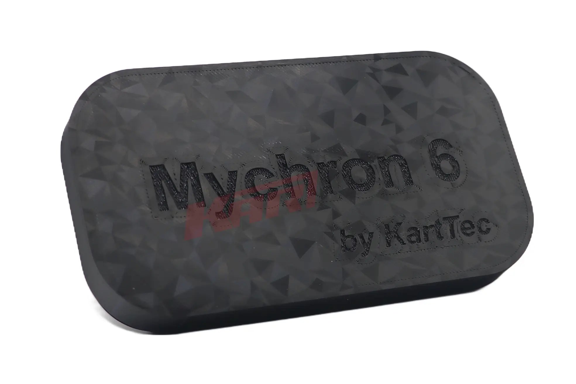 Schwarz schutzkappe mychron 6 von kartec mit texturiertem geometrischem muster für kart motorsportgeräte