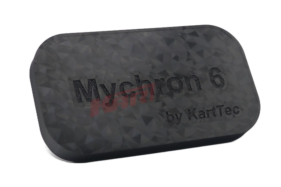 Schwarz schutzkappe mychron 6 von kartec mit texturiertem geometrischem muster für kart motorsportgeräte