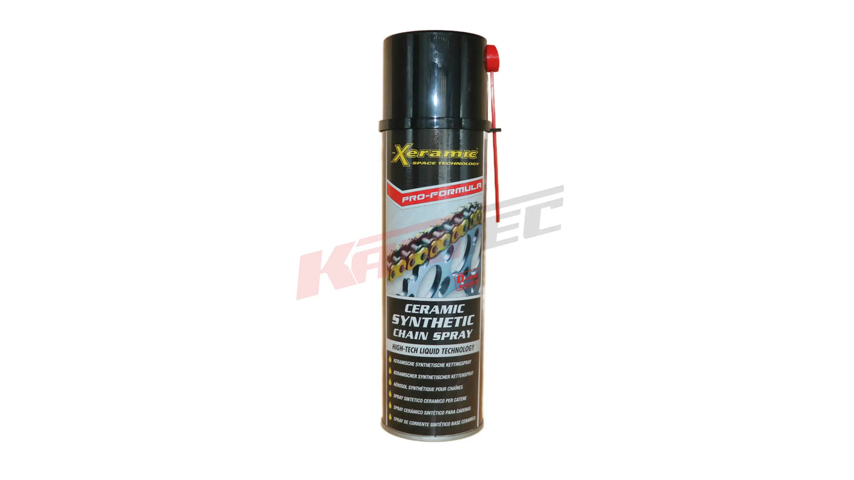 Xeramic kettenspray 500 ml schwarzer aerosoldose mit rotem sprühkopf und goldfarbenem etikett für xeramic synthetic chain