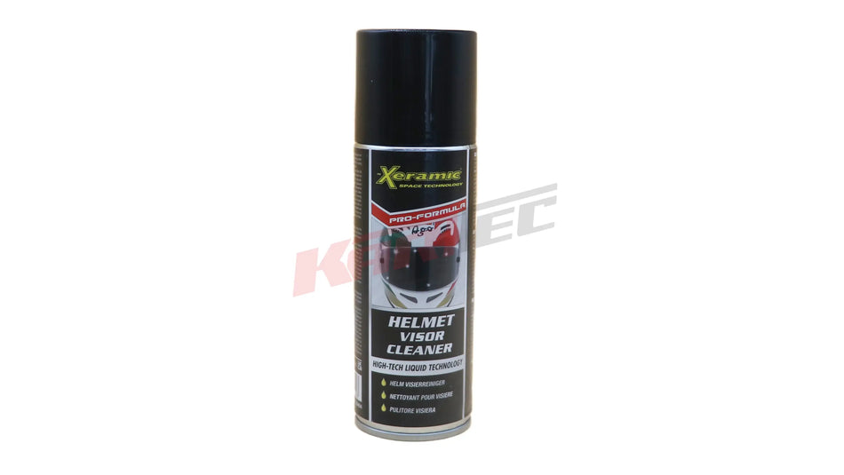 Schwarze xerame pro-formula aerosoldose xeramic visierreiniger 200 ml mit streifenfreiem ergebnis und mehrsprachiger beschriftung